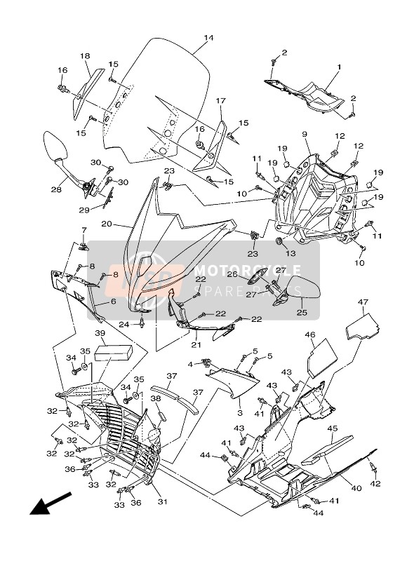 Yamaha XP500A 2012 Windshield for a 2012 Yamaha XP500A